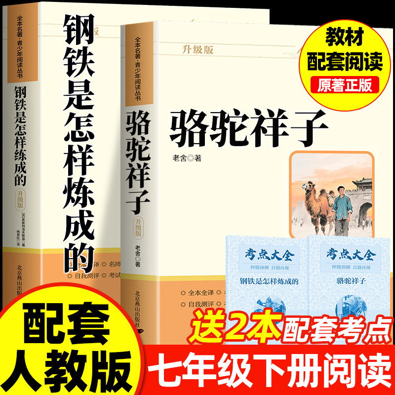 骆驼祥子和钢铁是怎样炼成的人民教育出版社朝花夕拾和西游记必读海底两万里七年级上下册鲁迅老舍原著正版初一7年级初中阅读书,书籍/杂志/报纸,世界名著,淘宝优惠券,粉丝福利购,淘宝优惠卷