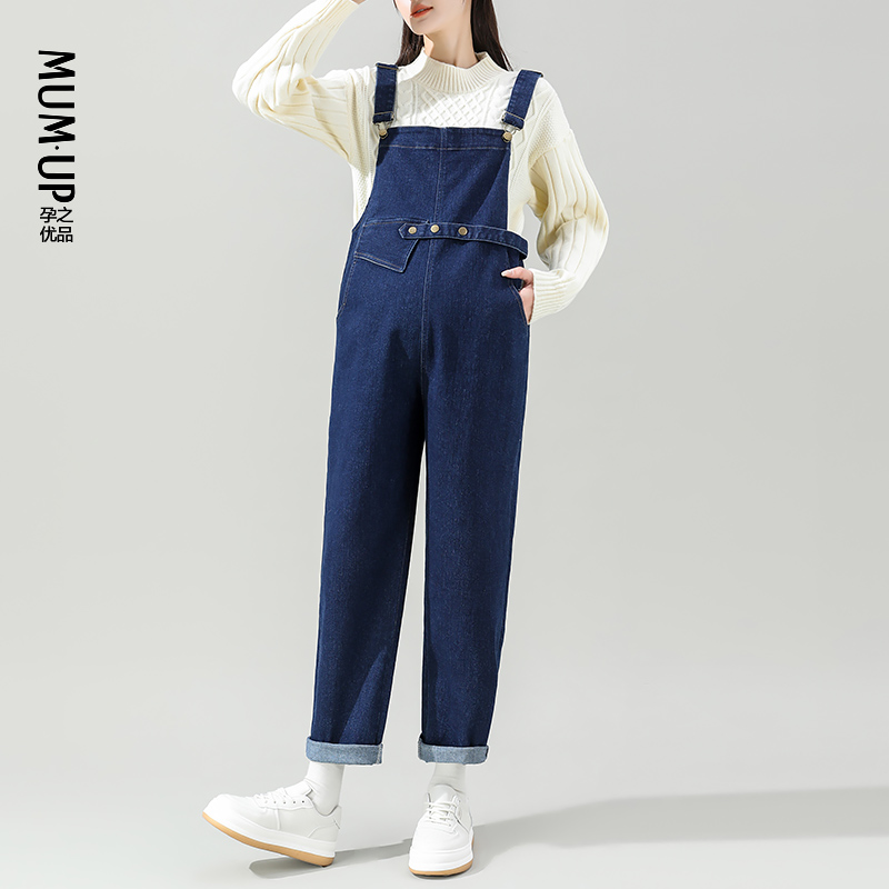 【新品】孕之优品孕妇牛仔背带裤2024春秋新款宽松托腹春天孕妇裤