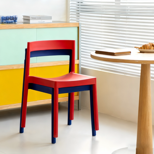 现代简约塑料餐椅可叠放