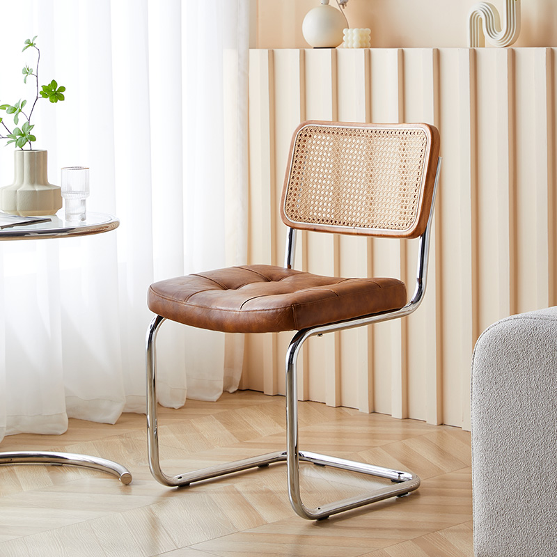 家用实木复古藤编椅子