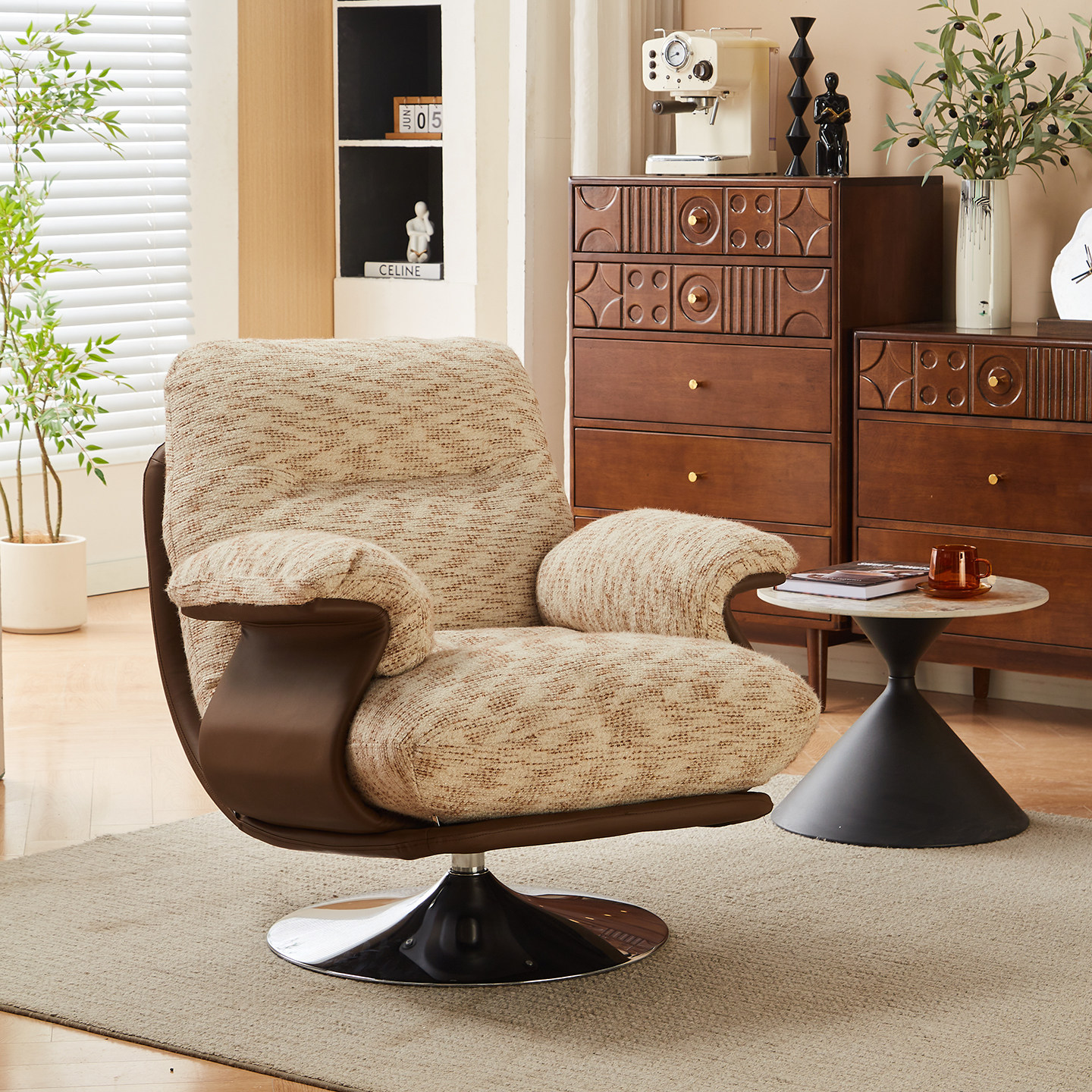 可旋转单人沙发椅网红客厅阳台休闲单椅可爱女生懒人靠背椅化妆椅