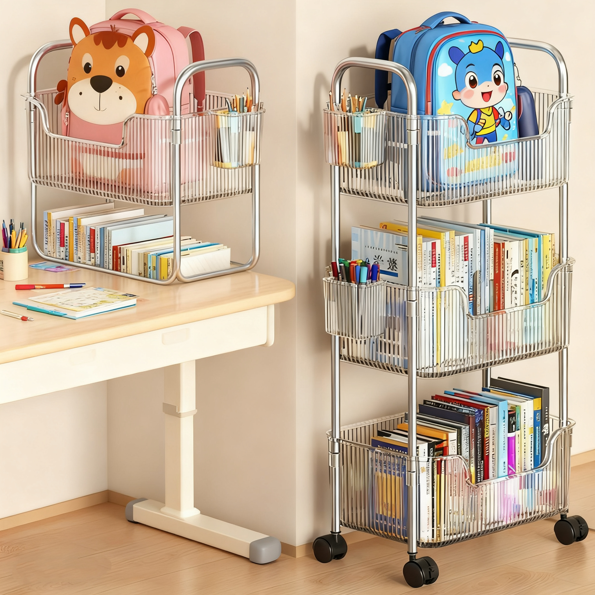 可移动亚克力书包架置物架