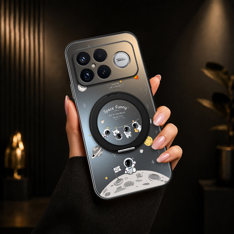 适用红米K80手机壳新款红米K90promax防摔红米k70保护套红米k60旋转支架K50磁吸K70至尊版超薄太空人哑光男
