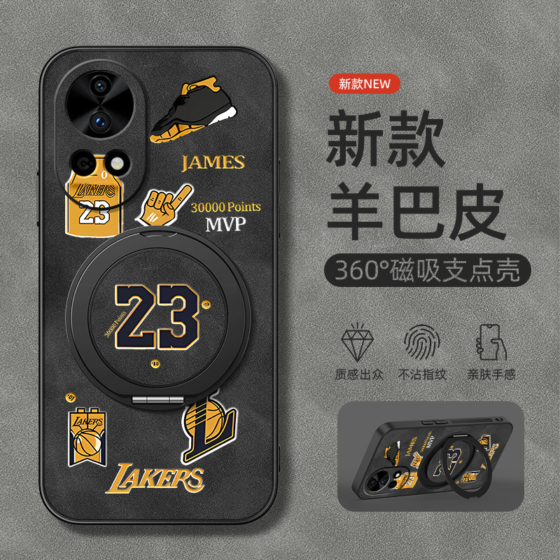 适用华为nova14手机壳nova13/nova11ultra/12pro/9/8/7/6/5旋转支架10z磁吸se新款羊巴皮23号男款简约