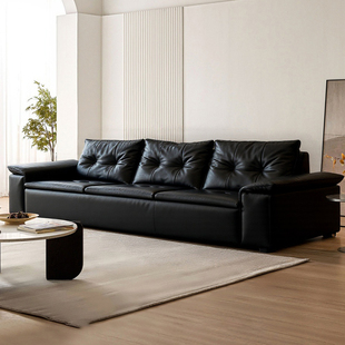 MLILY梦百合逐光电动真皮沙发三人位黑色客厅2025新款功能可调节