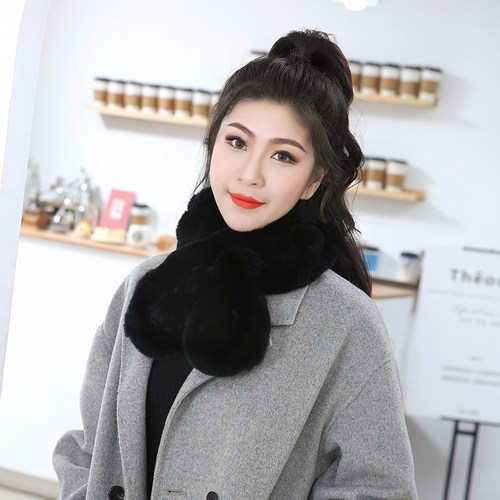 獭兔毛围巾女冬季韩版百加厚