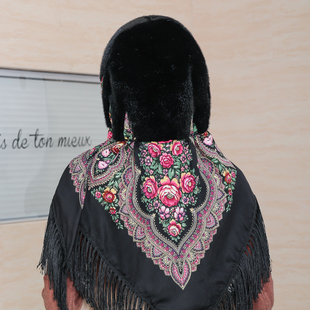 仿貂皮帽子女貂皮草帽子围巾披肩帽仿水貂毛皮草帽户冬季保暖护耳