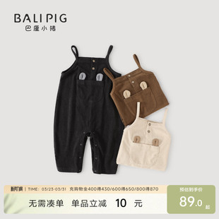 春秋灯芯绒举重裤 婴儿连体裤 女童长裤 春装 子 男童连身裤 宝宝背带裤