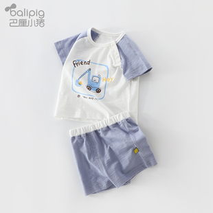 韩版 男童夏装 衣服纯棉 套装 t恤童装 一岁宝宝夏季 帅气潮婴儿童短袖