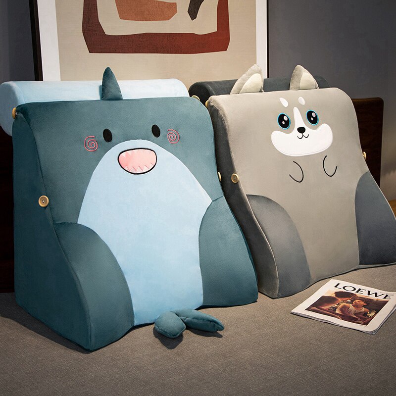 卡通床头靠垫大靠背记忆棉硬沙发床上护颈护腰可拆三角靠枕加高