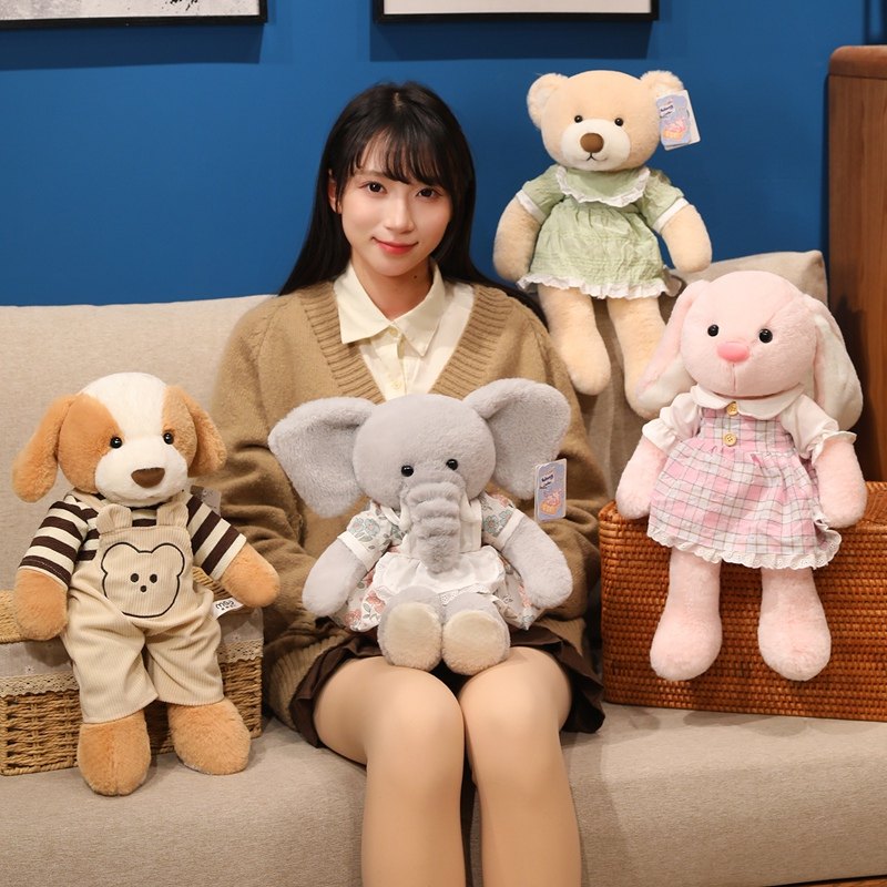 超萌兔子毛绒玩具公仔穿衣兔兔