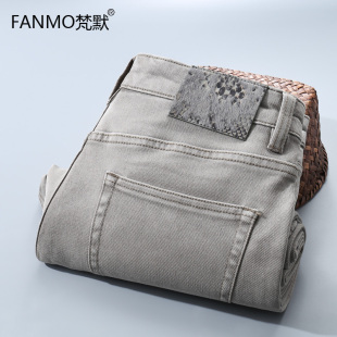 梵默牛仔裤男士秋季新款男款直筒修身青年商务休闲高端舒适长裤子