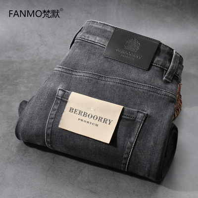 秋冬季高端固色男士直筒牛仔裤子