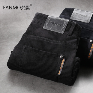 秋冬新款灯芯绒男裤时尚百搭高端保暖斜纹平绒直筒男士休闲裤厚款