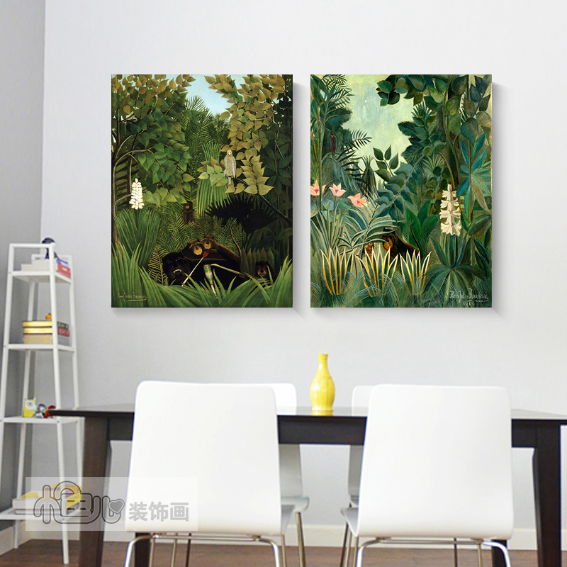 Henri Rousseau 卢梭《赤道丛林》 装饰画客厅书房卧室无框画图片