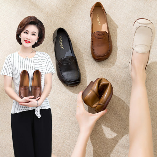 欧卡汇舒适复古妈妈好鞋