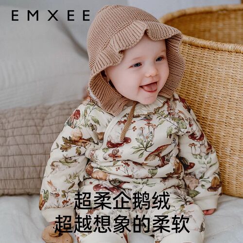 嫚熙夹棉婴儿宝宝衣服秋