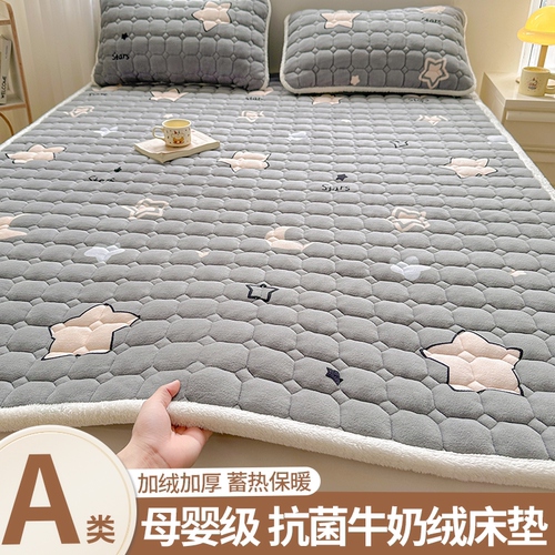 A类抗菌珊瑚牛奶绒床垫褥子冬季