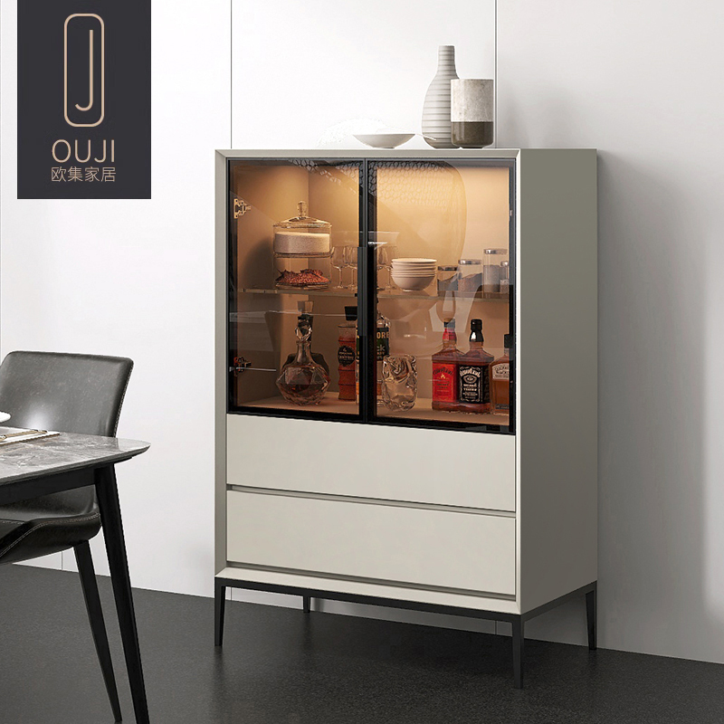 欧集酒柜意式极简钢化玻璃