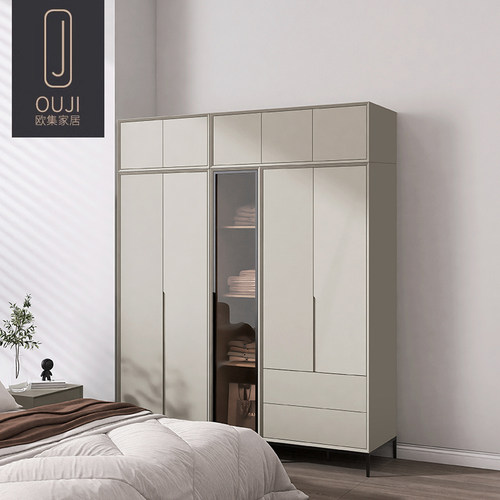 实木衣柜家用卧室成品柜组合整体柜子现代欧松板ENF收纳大衣整体