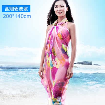 长款海边防晒丝巾女夏季沙滩巾春秋雪纺纱巾披肩超大薄围巾百搭