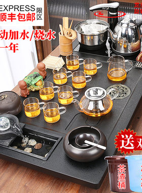 紫砂功夫茶具套组家用全自动一体泡茶台大号简约流水生财茶盘茶海