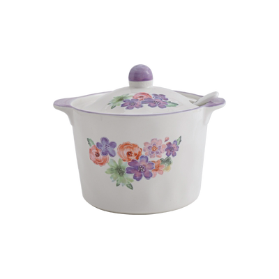 陶瓷猪油罐家用耐高温厨房多用罐调味罐辣椒油罐带盖带勺大容量