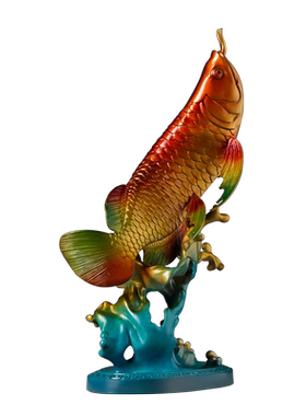 新中式鱼跃龙门招财鱼摆件礼品