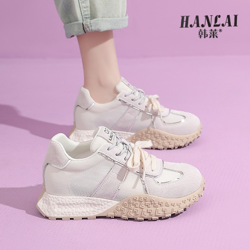 内增高厚底德训鞋女百搭舒适2025年春夏新款复古阿甘鞋运动休闲鞋