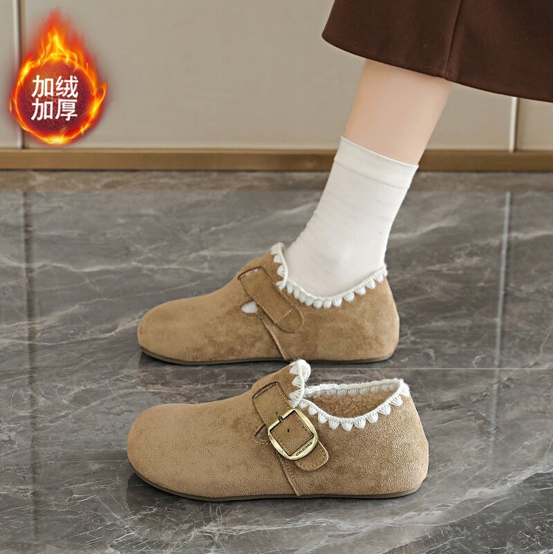 2025秋冬新款加绒勃肯鞋女外穿不累脚保暖棉鞋超火内增高休闲女鞋