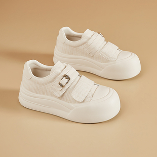 韩系百搭小白鞋女鞋2026春季新款软底魔术贴轻便舒适运动休闲鞋子
