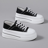 女圆头两穿踩脚厚底鞋 隐形内增高女鞋 百搭显瘦小白鞋 春季 2026新款