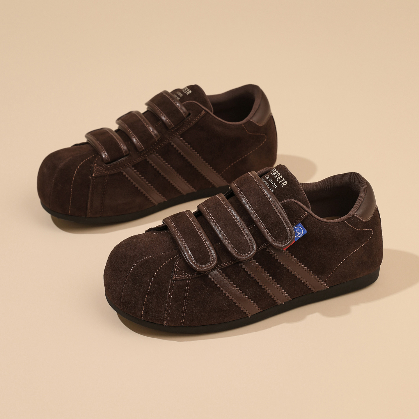 丑萌魔术贴面包鞋女2025秋季新款