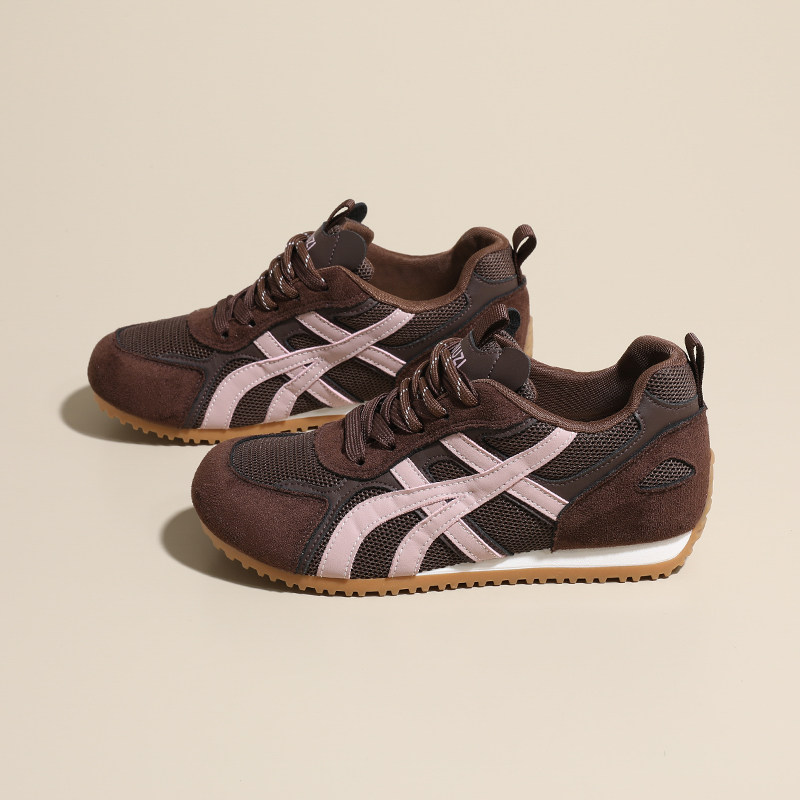 内增高复古网面德训鞋女2025秋季新款百搭配裙子休闲鞋时尚运动鞋