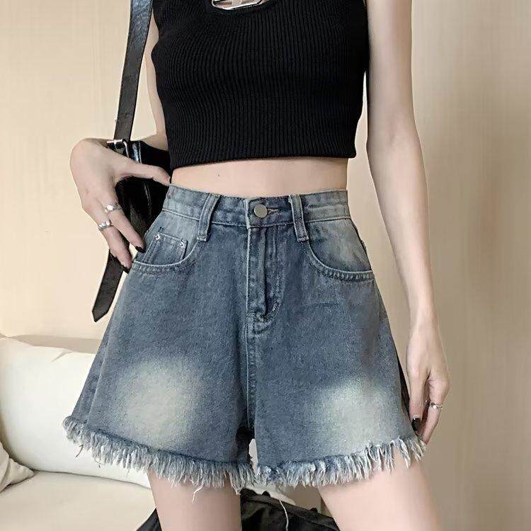 牛仔短裤女生夏季新款时尚百搭显瘦高级毛边设计感高腰潮牌热裤子