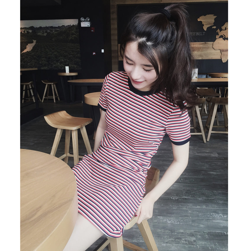 Shop owner's favorite super thin striped lace up dress