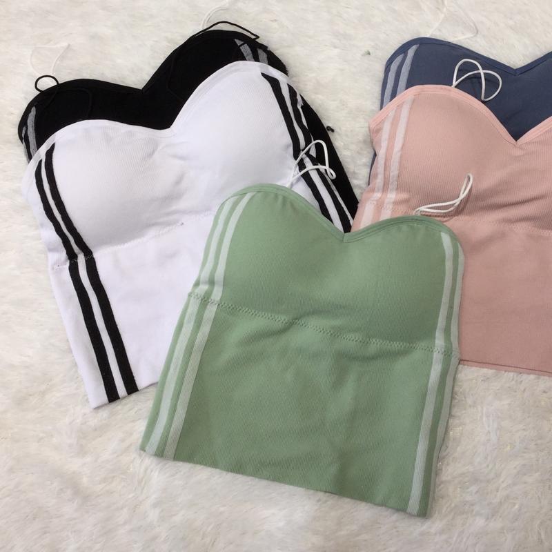 Back vest with chest pad small sling knitted vest bra female student