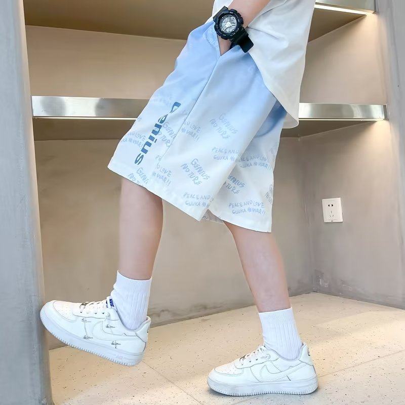 男童短裤渐变夏季薄款冰丝儿童裤子2024新款夏童装男孩运动五分裤