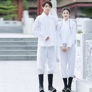 古风贴身里衣学生套装 内衬打底裤 男女打底白色非古装 汉服中衣中裤