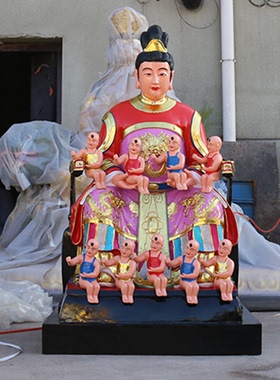 保平安寺庙供奉圣母人物娘娘像