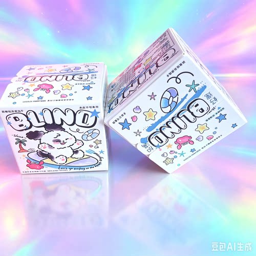 盲盒玩具可爱萌宠冲浪狗公仔slime史莱姆盲盒起泡胶