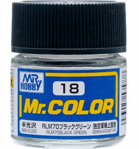 MR.HOBBY/郡仕 C18 RLM70黑绿色 10ml油性模型油漆