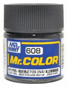 MR.HOBBY/郡仕 C608 JMSDF战舰用灰色2705(N4) 10ml油性模型油漆