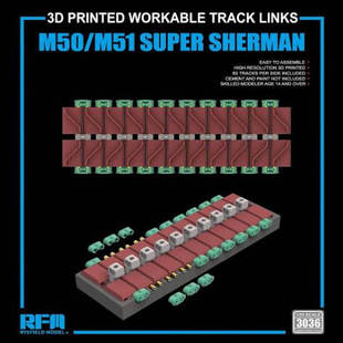 M4A3E8 RM3036 M40 M43 M51用T84三维打印活动履带 预订 M50 麦田