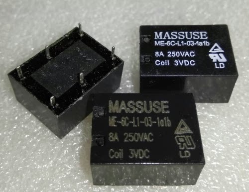 散新MASSUSE磁保持继电器 ME-6C-L1-03-1a1b L2 8A 250VAC 3VDC