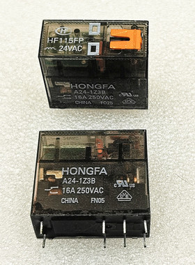 HF115F-A230-1Z3B 230VAC宏发继电器 HF115FP-A24-1Z3B 24VAC 16A