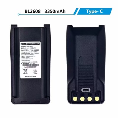 对讲机电池TC-700锂电池加厚大容量3350mAh TYPE-C直充BL2608