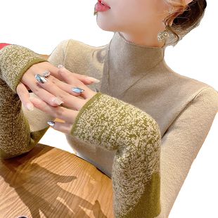 半高领毛衣女款2026新款春装爆款显瘦洋气中领打底衫针织内搭女装