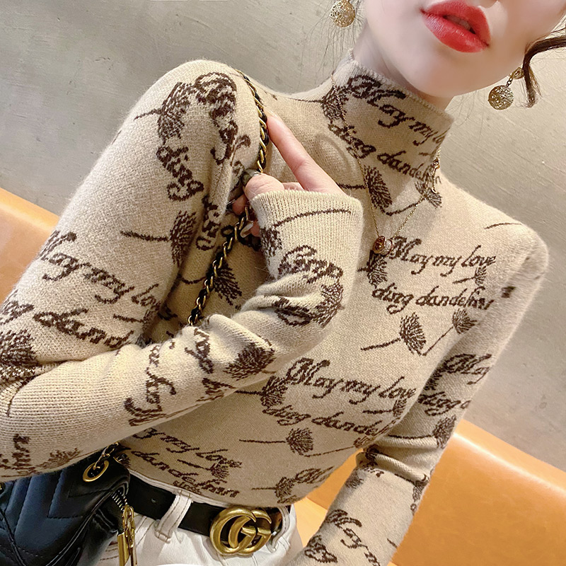 蜜熙半高领显瘦针织衫洋气内搭