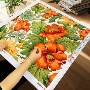 繁花似锦十字绣2025新款客厅卧室中式古典手工自己绣床头花卉刺绣